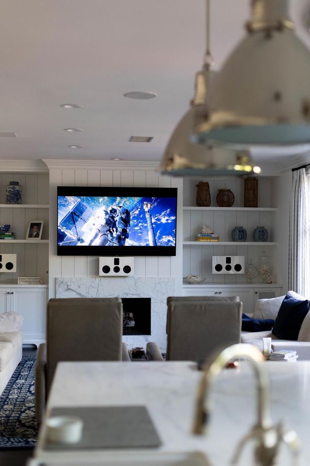 Steinway & Sons Speakers and Control systems installation in a white and sand living room