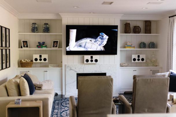 Steinway & Sons Speakers and Control systems installation in a white and sand living room