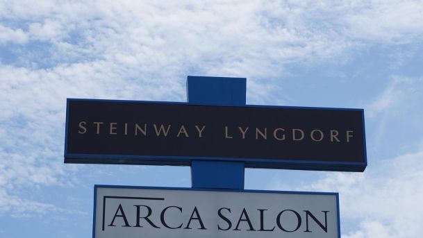 Steinway Sign Out Front